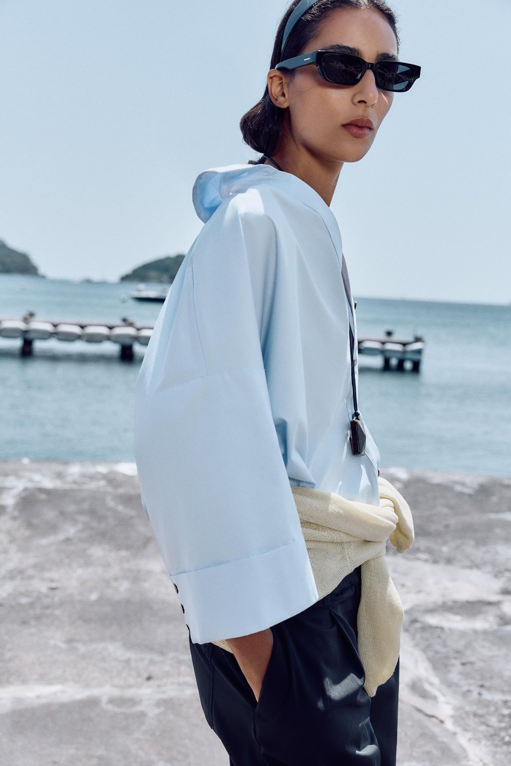 WIDE-SLEEVE POPLIN SHIRT - Zara фото 21