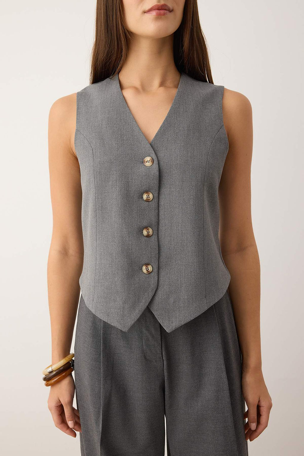 TRENDYOLMILLA Kiremit Premium Regular Kal?p Crop Dokuma Yelek TWOSS24YE00017 фото 8