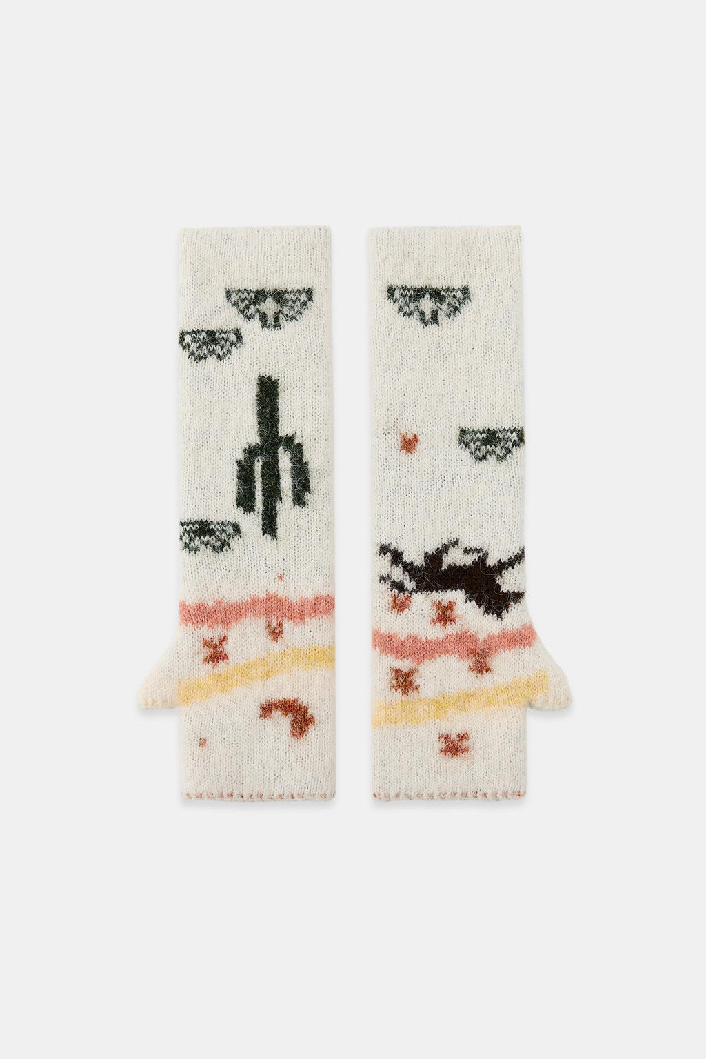 PRINTED KNIT MITTENS