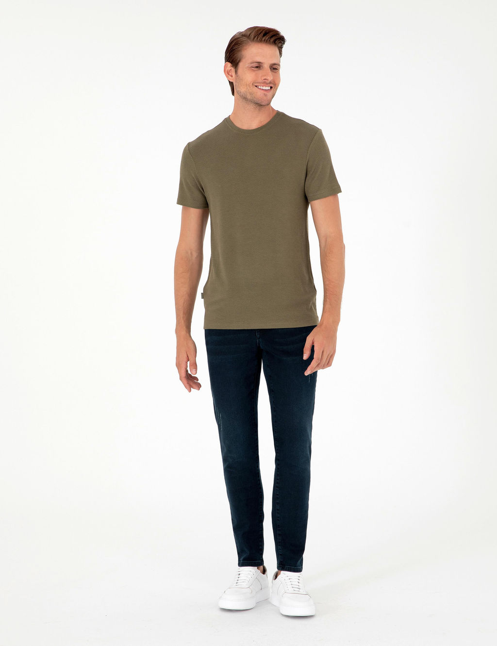 Haki Slim Fit Basic Ti__rt - Pierre cardin фото 11