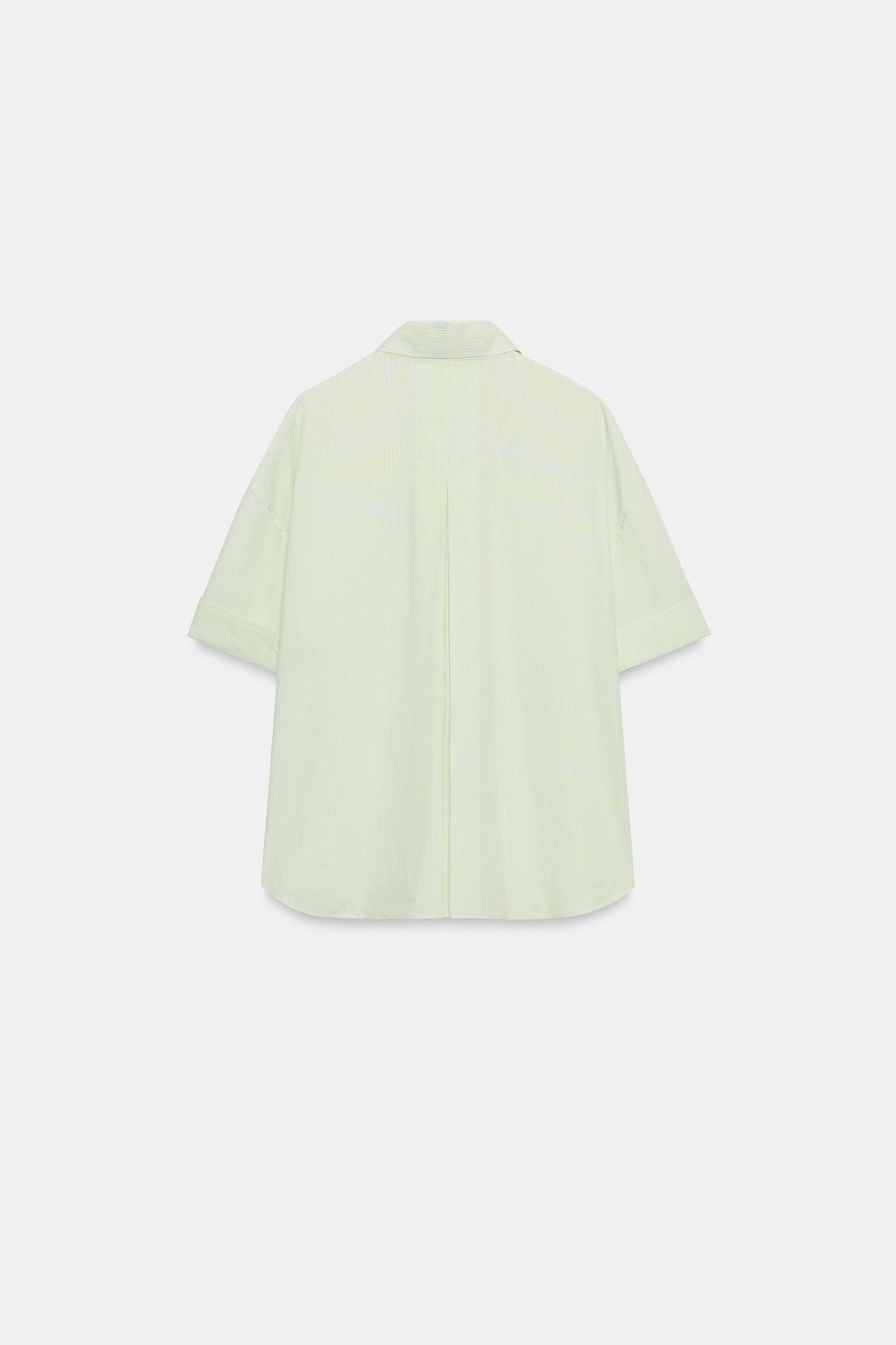 CAMISA OVERSIZE POPEL?N RAYAS / Verde/Blanco
