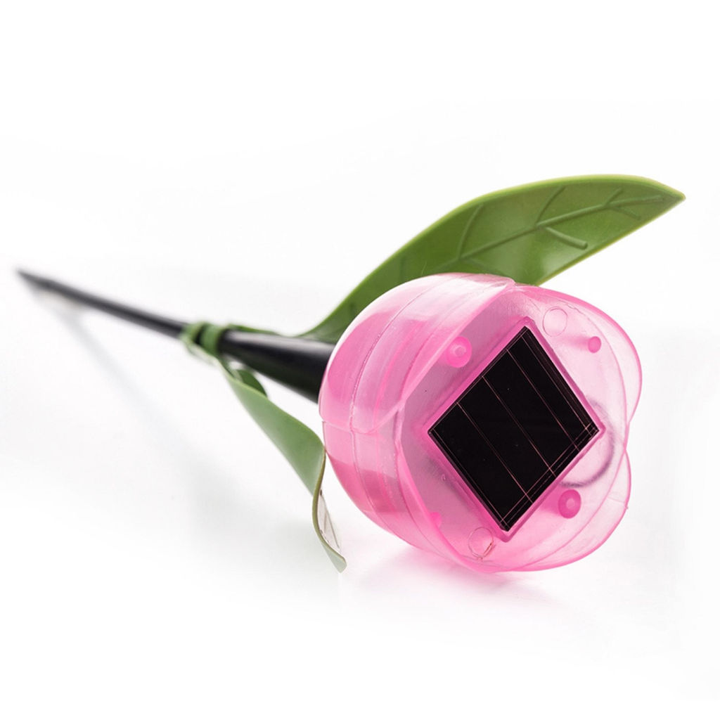USL-C-451/PT305 PINK TULIP Садовый светильник на солнечной батарее Розовый тюльпан. Белый свет. 1*LR аккумулятор в/к. IP44. TM Uniel. - Volpe фото 2