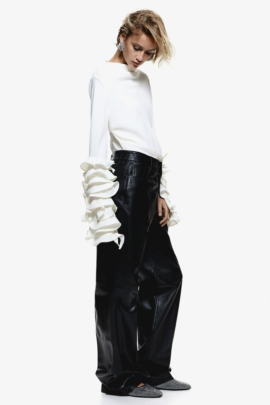 Pantalon de piel recto - H&m фото 4