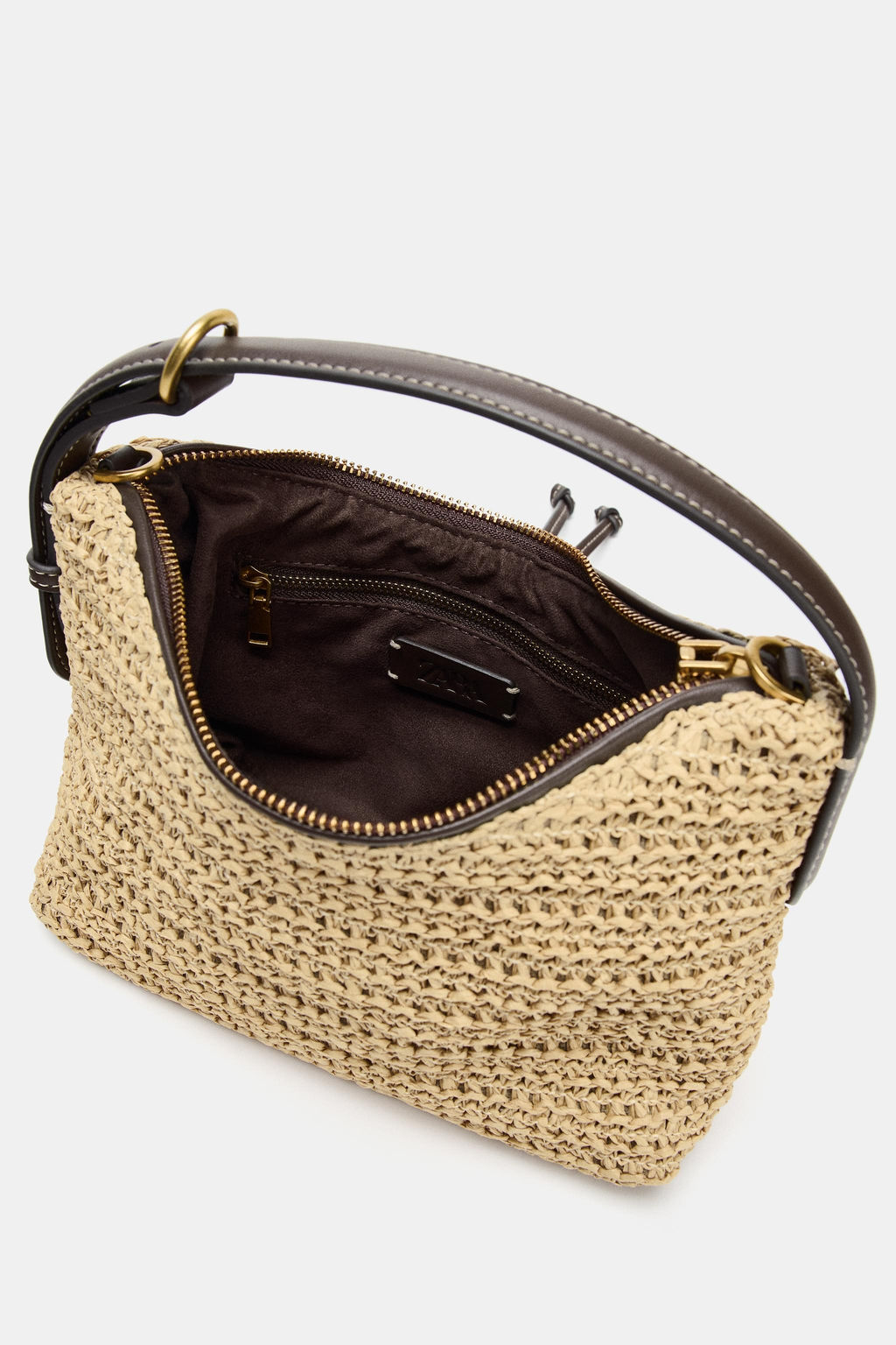 MINI SACA DE MANO TRENZADO / Beige claro