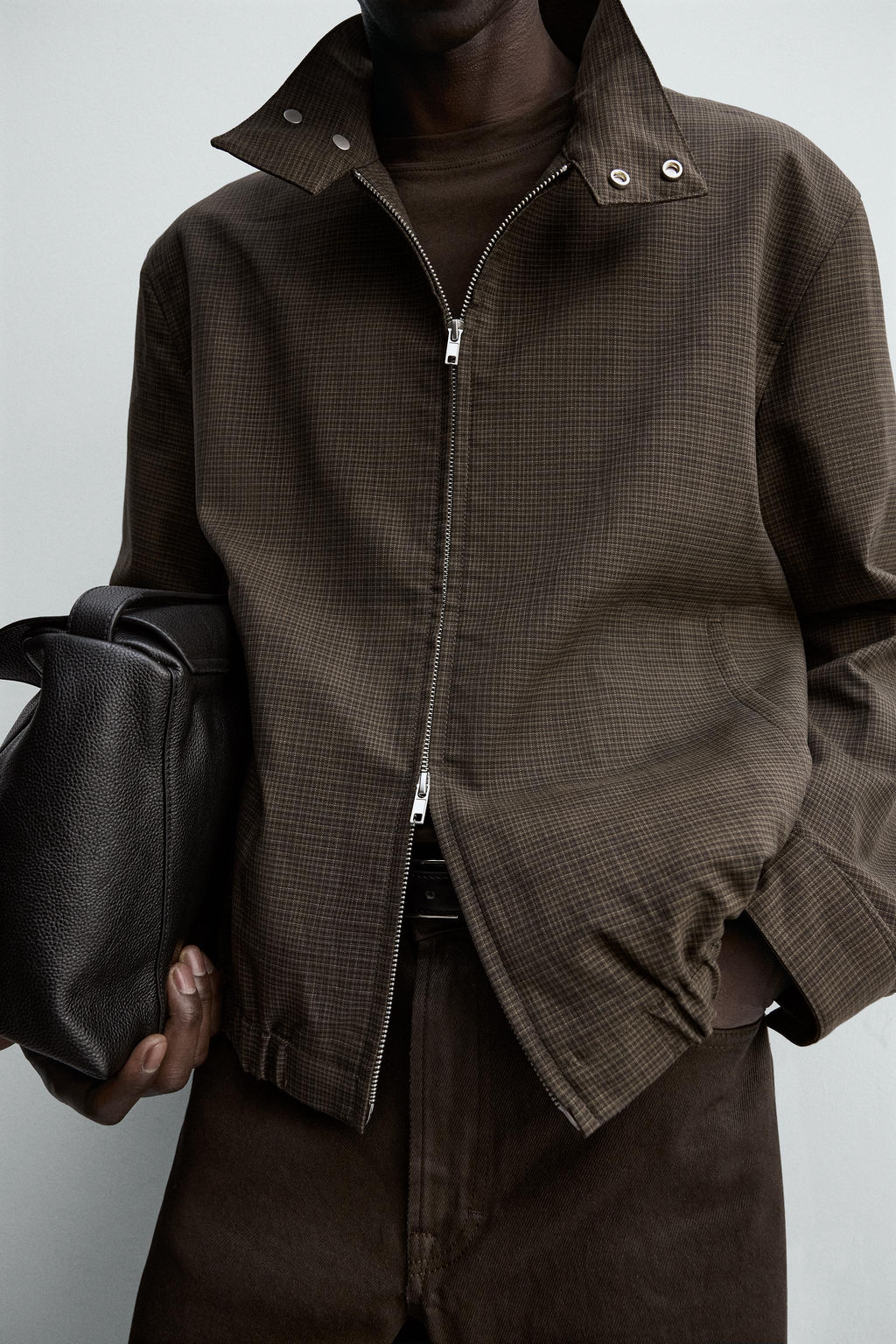CHECK CROPPED FIT JACKET - Zara фото 6