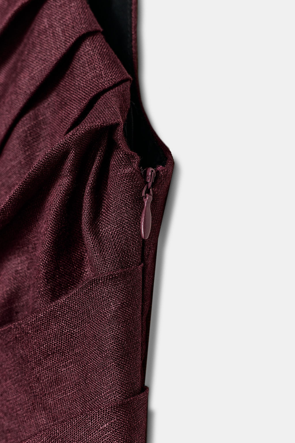 VESTIDO MIDI ASIM?TRICO 100% LINO / Berenjena - Zara фото 9