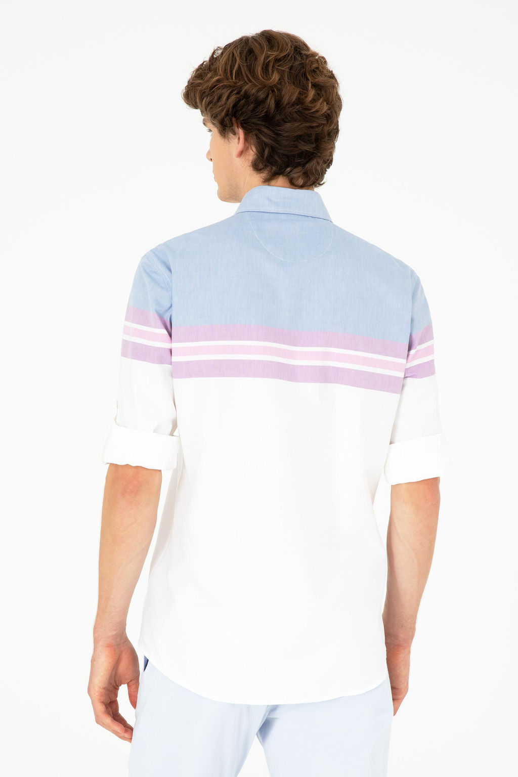 Мужская темно-синяя рубашка с длинным рукавом - U.s. polo assn фото 5