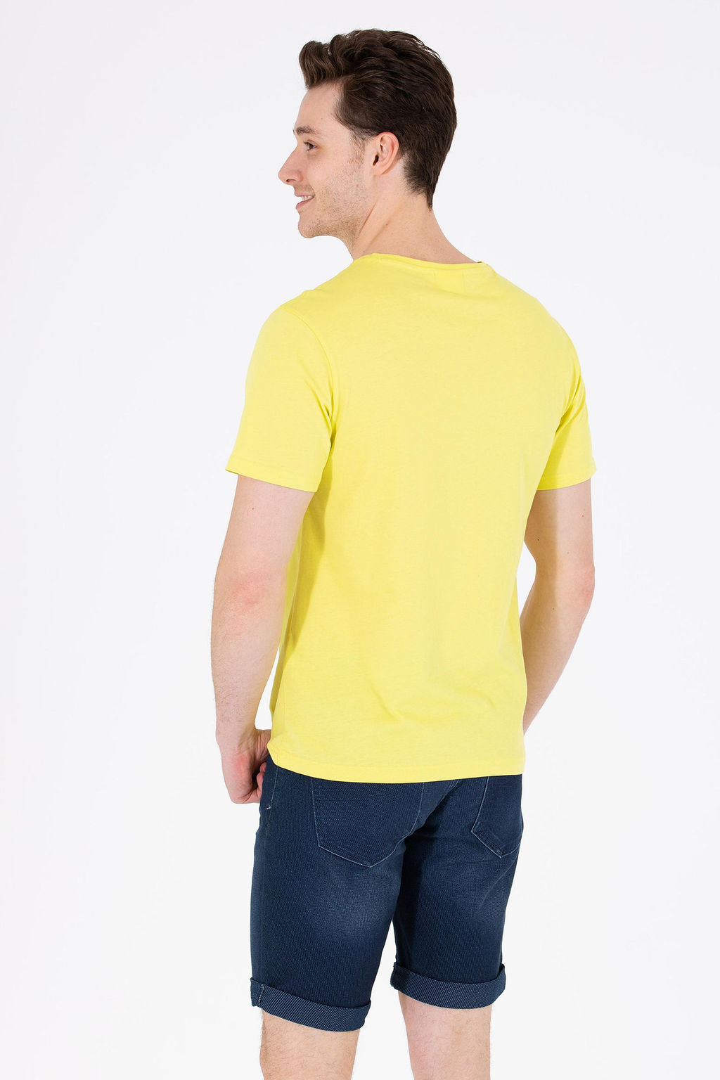 Футболка мужская U.S. Polo Assn Citron Basic с круглым вырезом лимонная хлопок  фото 19