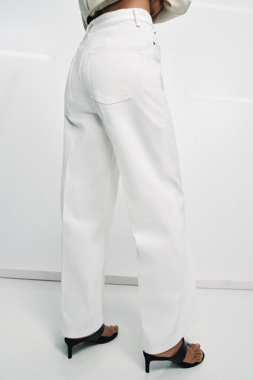 JEANS ZW COLLECTION WIDE LEG TIRO ALTO / Blanco roto - Zara фото 3