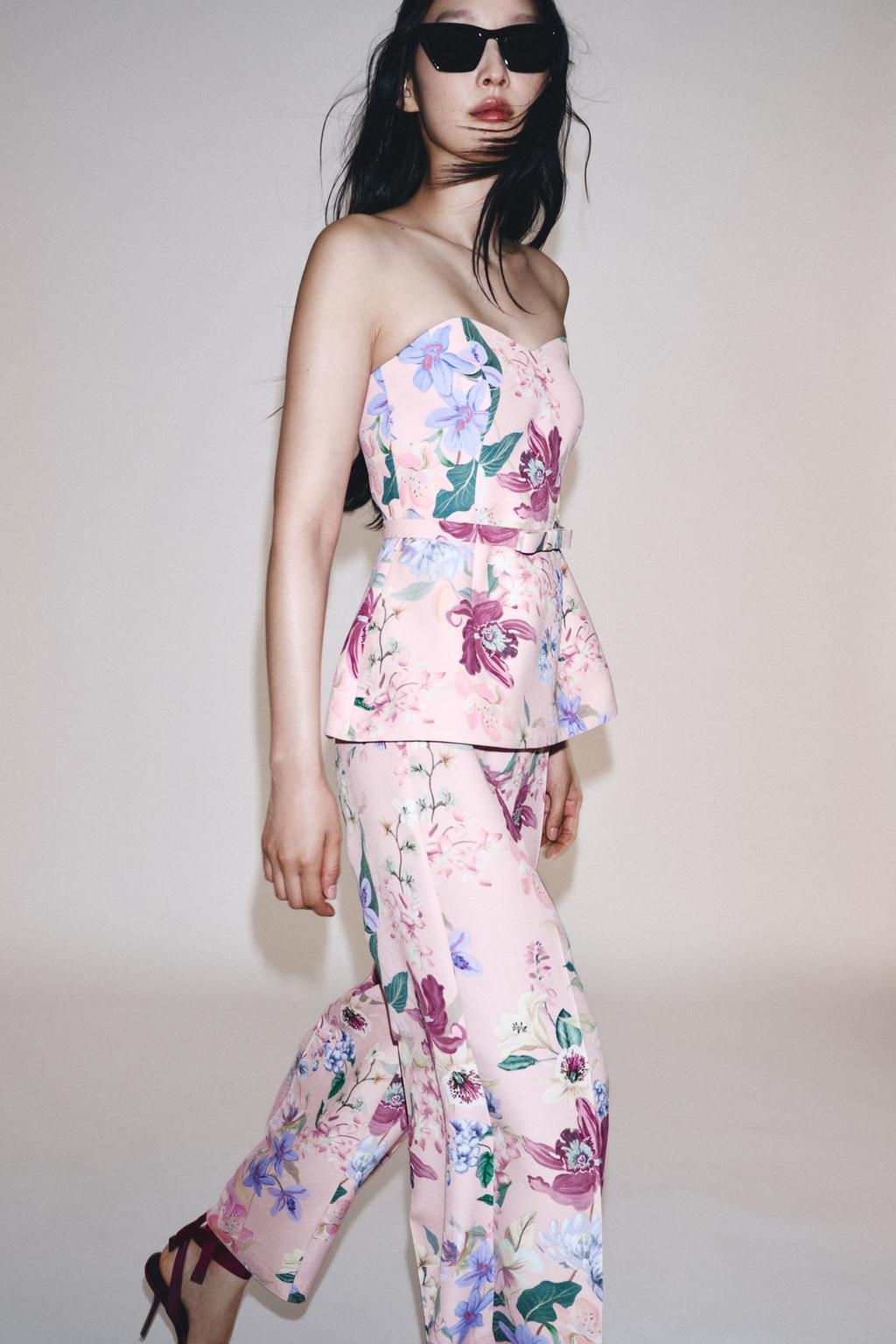 FLORAL PRINT TROUSERS - Zara фото 4