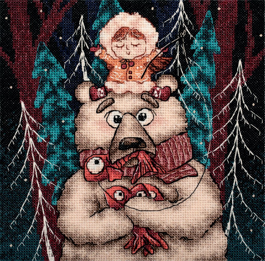 Набор для вышивания PANNA VK-7304 Зимняя рыбалка 17 х 17 см