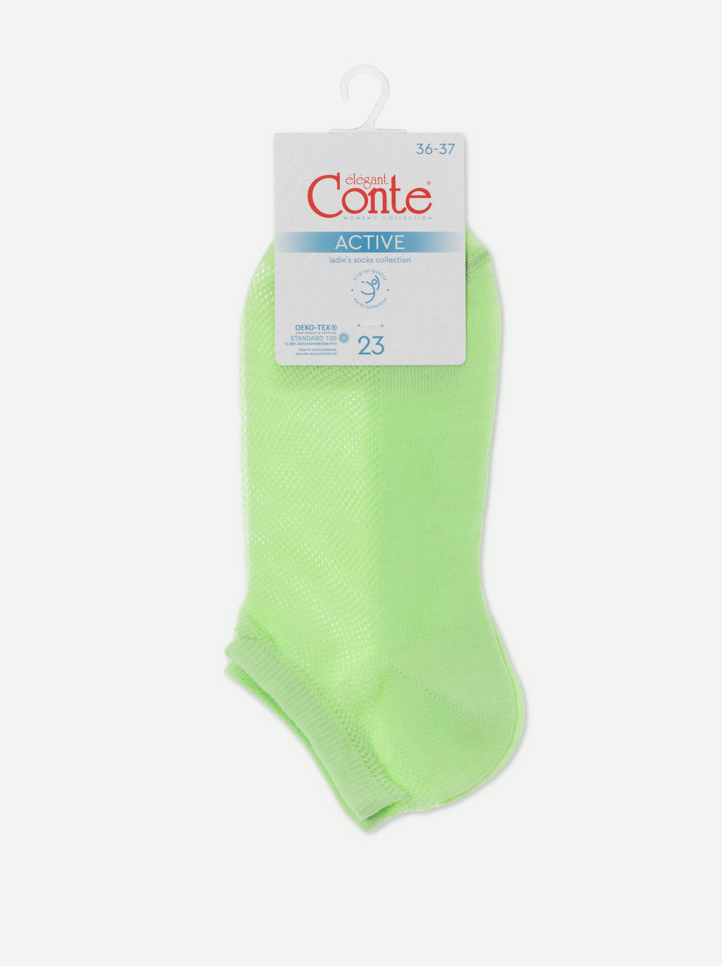 Цена за 2 пары. Носки Короткие CONTE Ультракороткие носки ACTIVE с сеточкой салатовый - Conte elegant фото 5