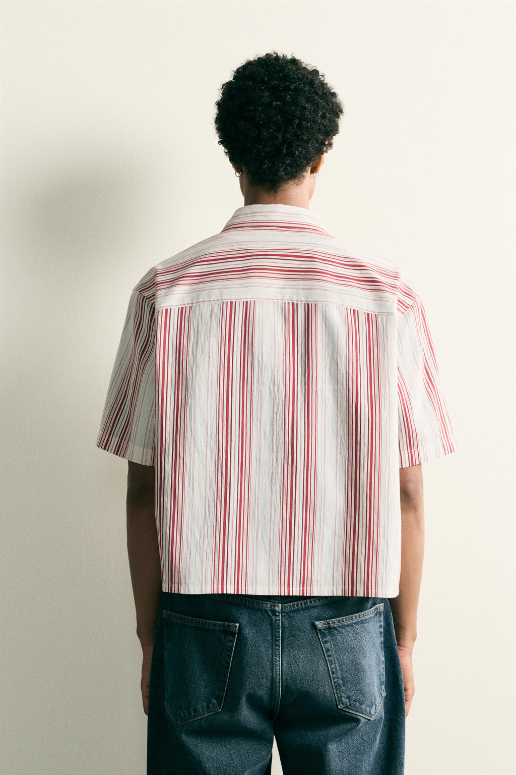 CAMISA BOXY FIT RAYAS / Rosa - Zara фото 3