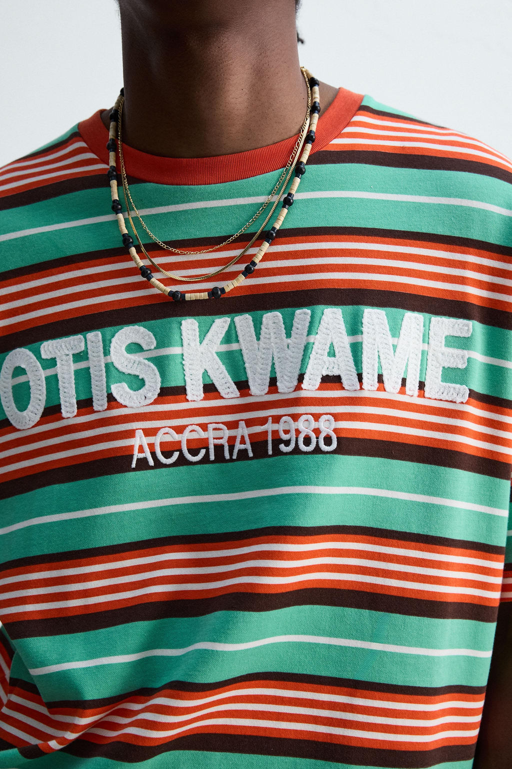 STRIPED EMBROIDERED T-SHIRT OTIS KWAME KYE QUAICOE - Zara фото 14