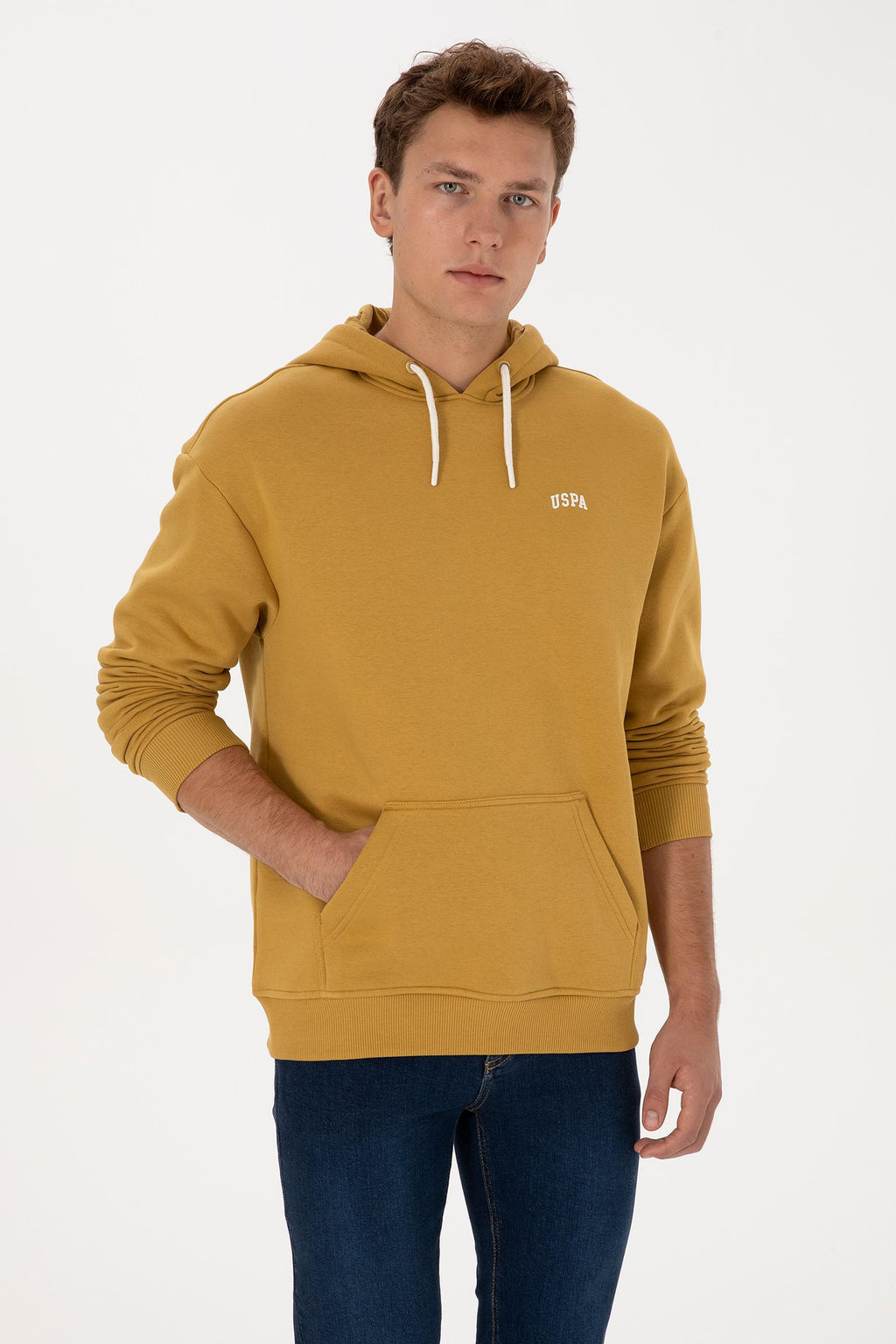 Erkek Hardal Basic Sweatshirt