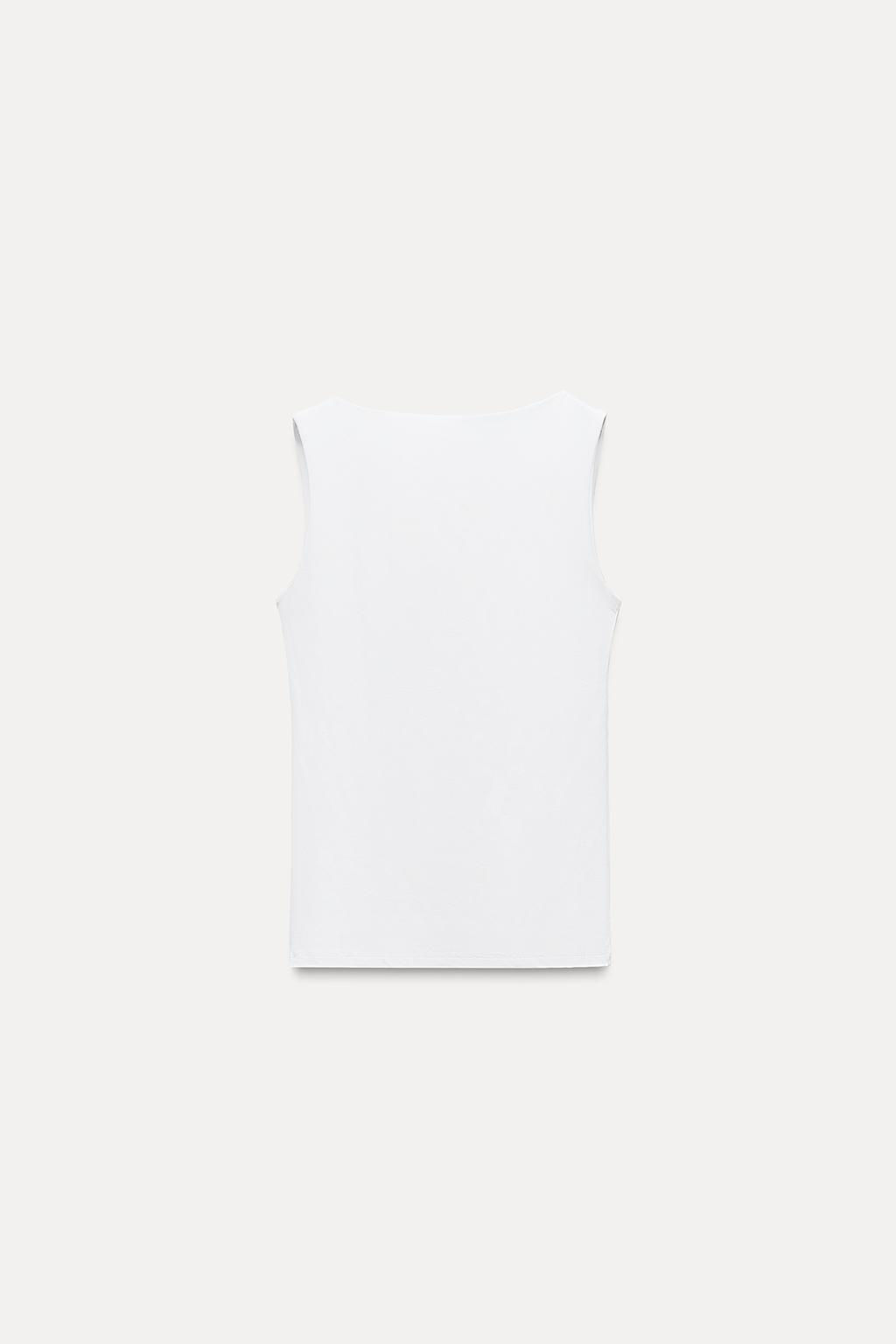 WIDE STRAP POLYAMIDE VEST TOP - Zara фото 14