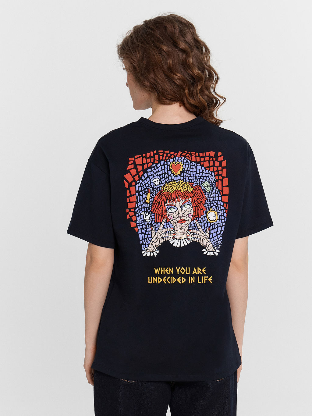 Футболка женская черная с принтом черный +печать 112934 - Mark formelle фото 11