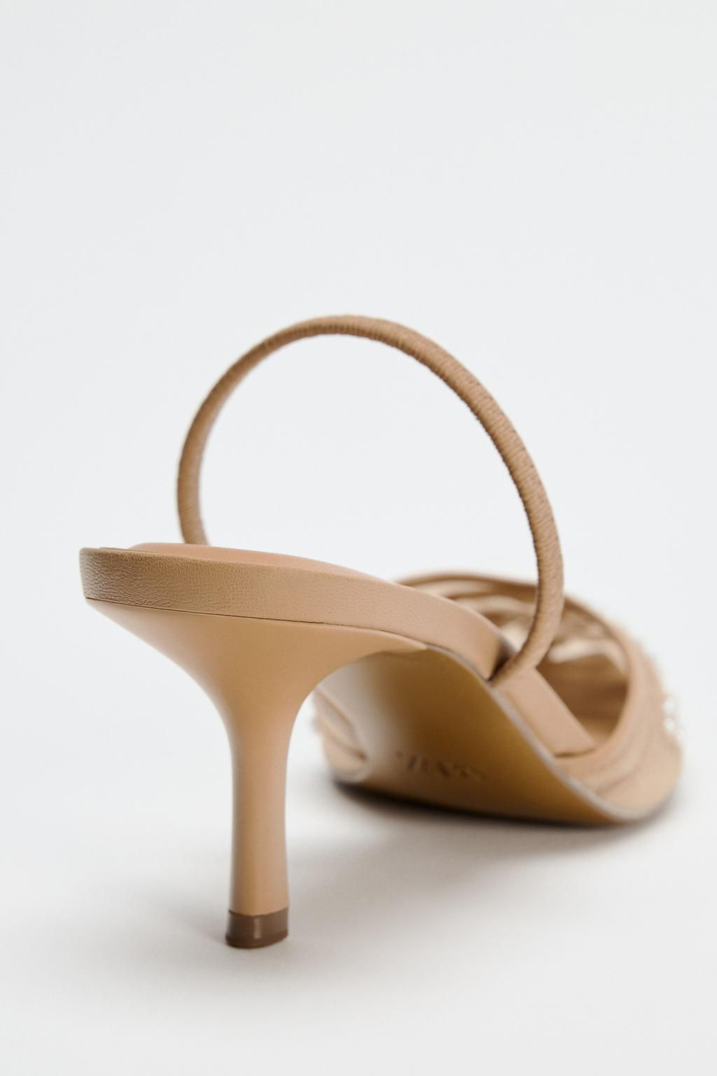 SLINGBACK SHOES WITH EMBROIDERED MESH