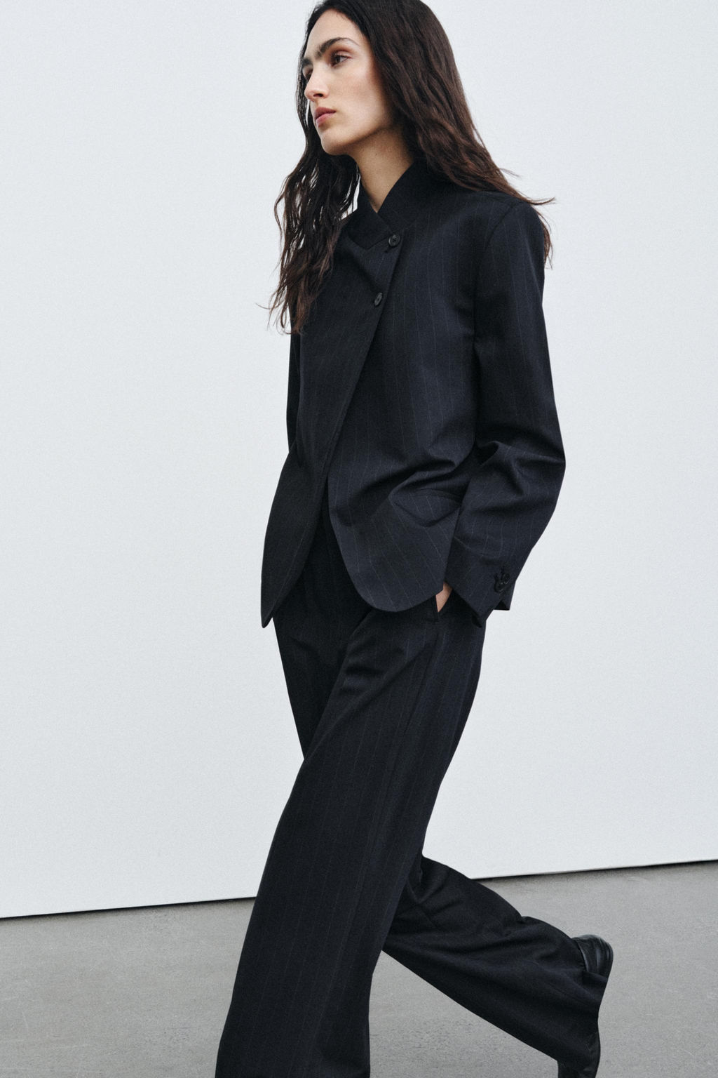 PANTAL?N WIDE LEG TIRO ALTO ZW COLLECTION / rayas - Zara фото 2