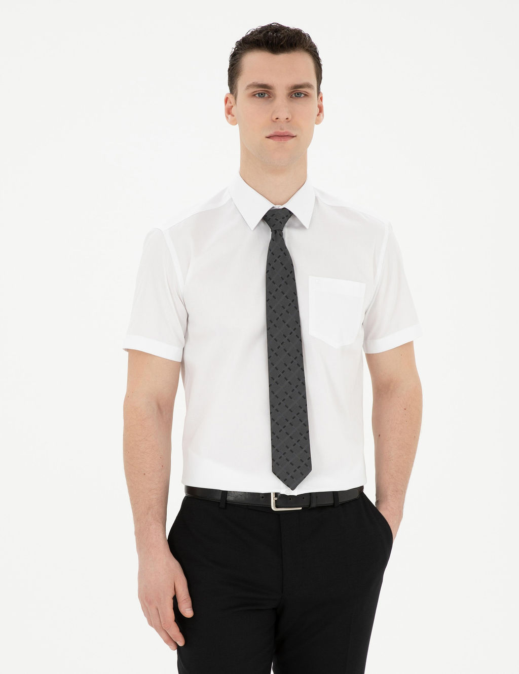 Beyaz Regular Fit K_sa Kollu Basic G_mlek - Pierre cardin фото 8