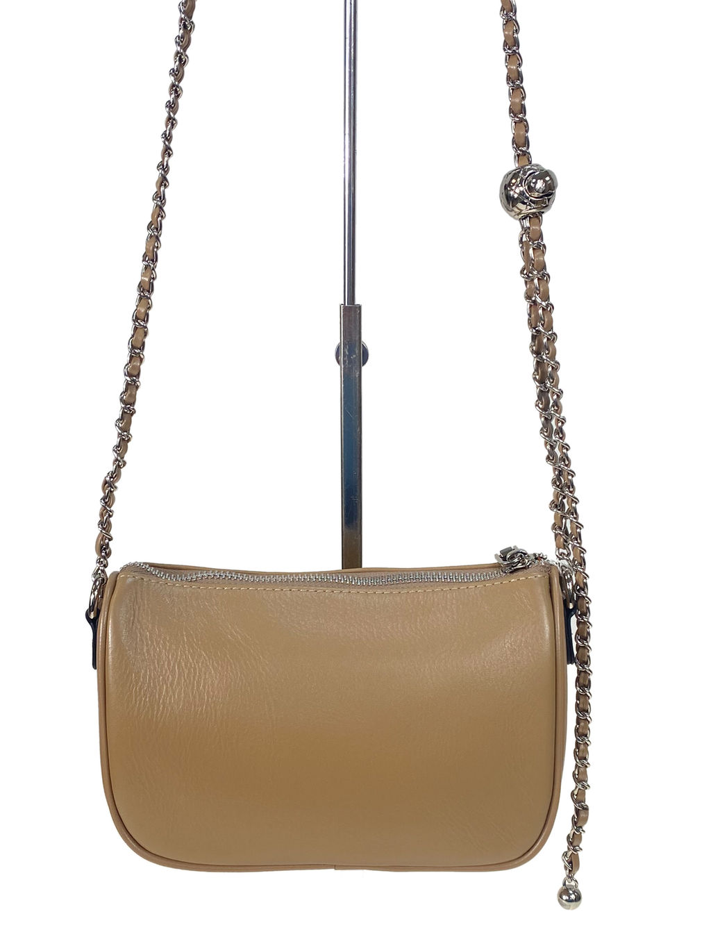 Сумочка кросс-боди из натуральной кожи, цвет бежевый - Greta фото 2