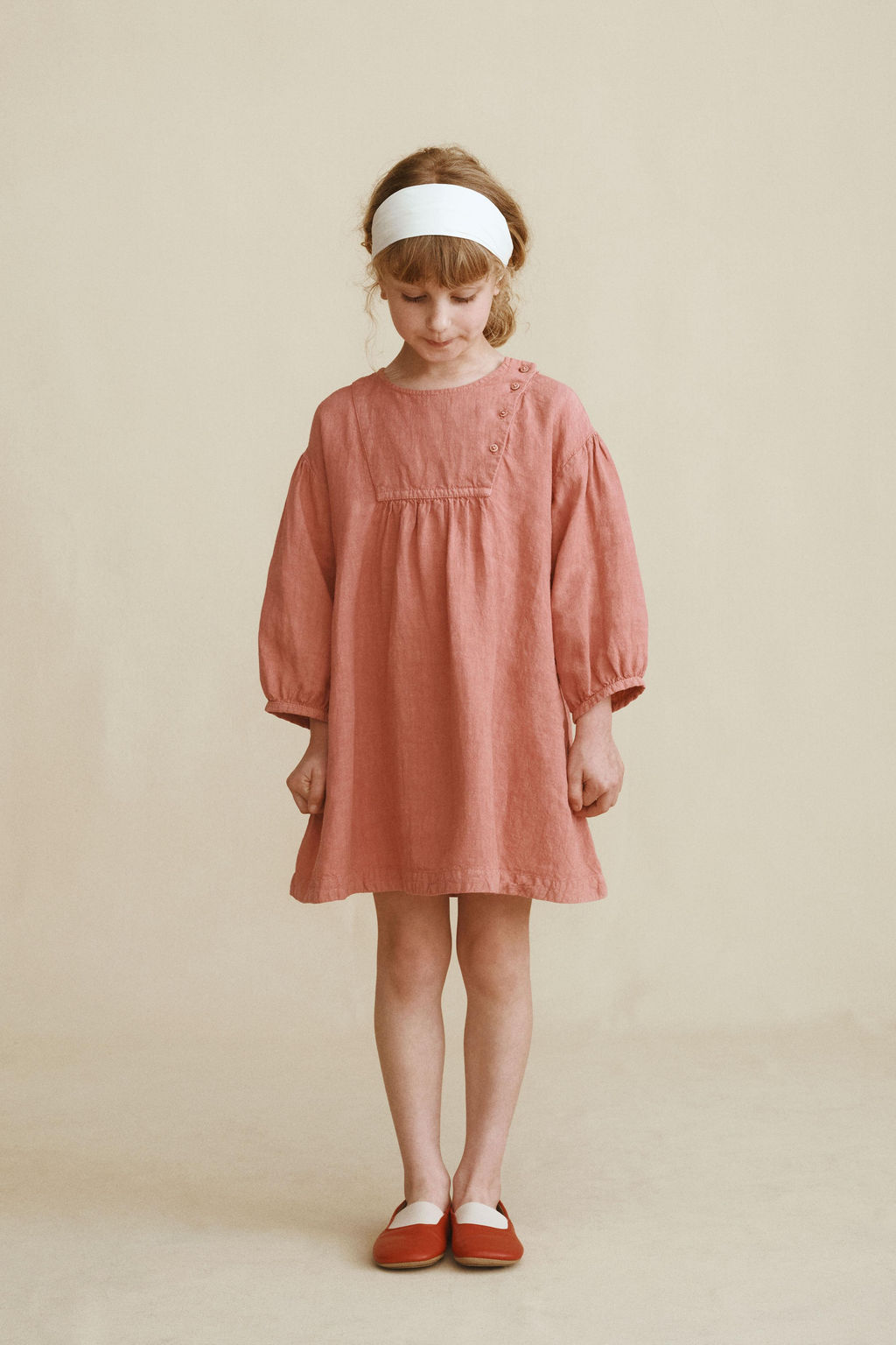 VESTIDO 100% LINO CREATED BY CARAMEL LONDON X ZARA / Terracota  фото 5