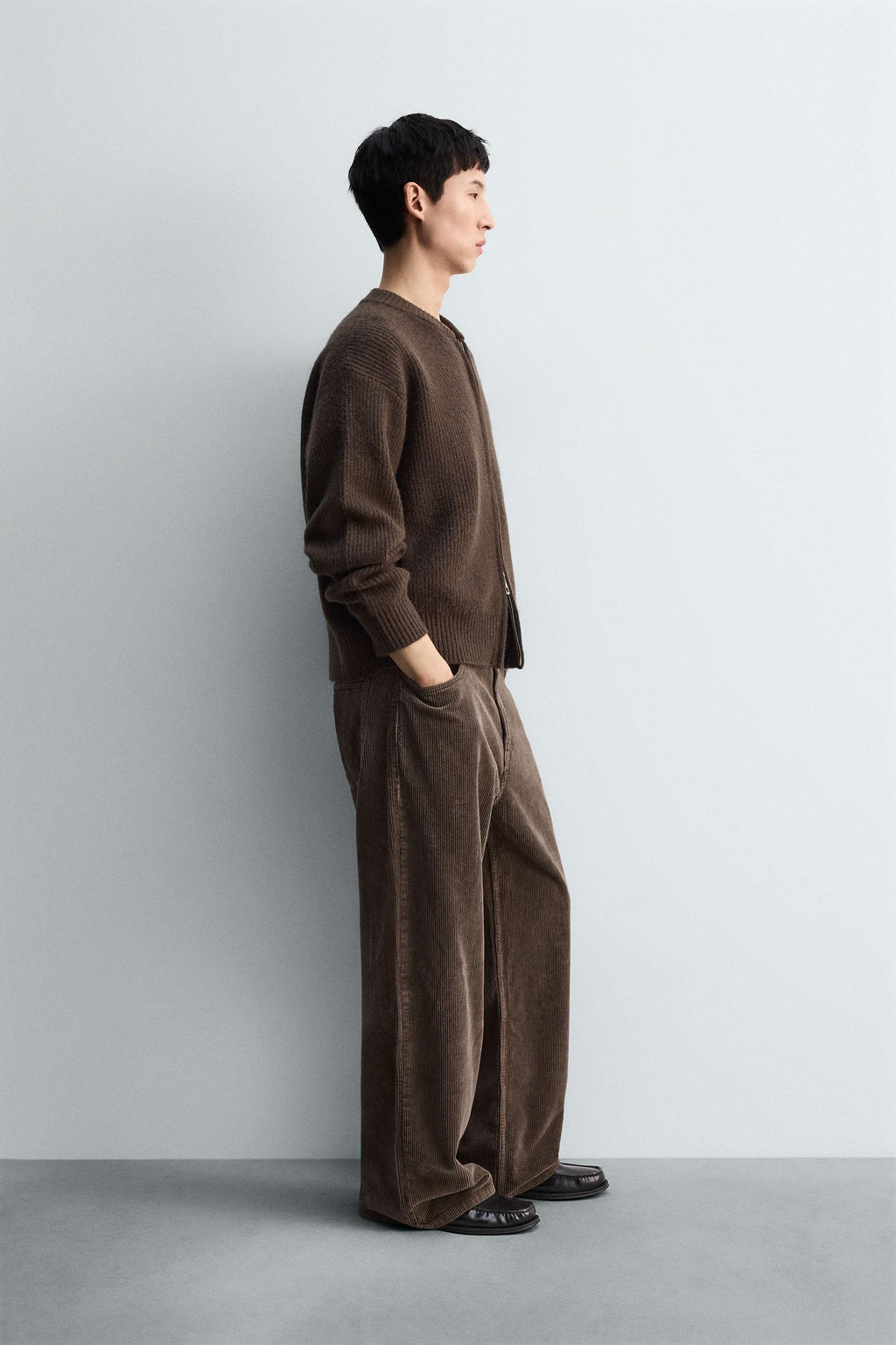 PANTAL?N RELAXED FIT PANA / Marr?n - Zara фото 4
