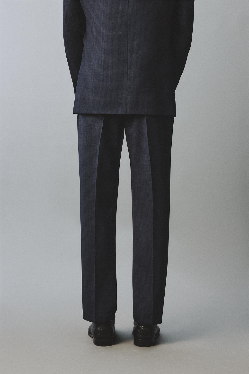 PANTAL?N REGULAR FIT TRAJE ESTRUCTURA 100% LANA / Marino