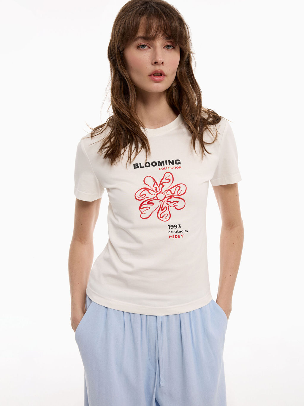 MY Футболка жен.slim RED FLOWERS ФБ060