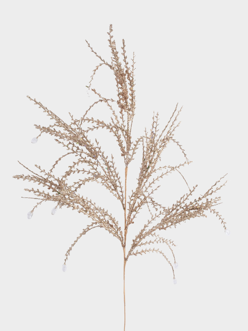 Ветка декоративная, 75 см, пластик/металл, золотистая, Ветка с кристаллами, Interior gold - Anna lafarg фото 5