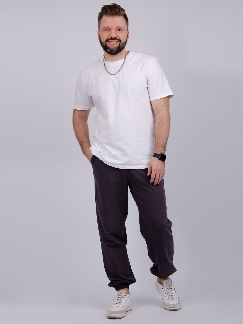 Джоггеры "Джереми 4" антрацит, футер с лайкрой