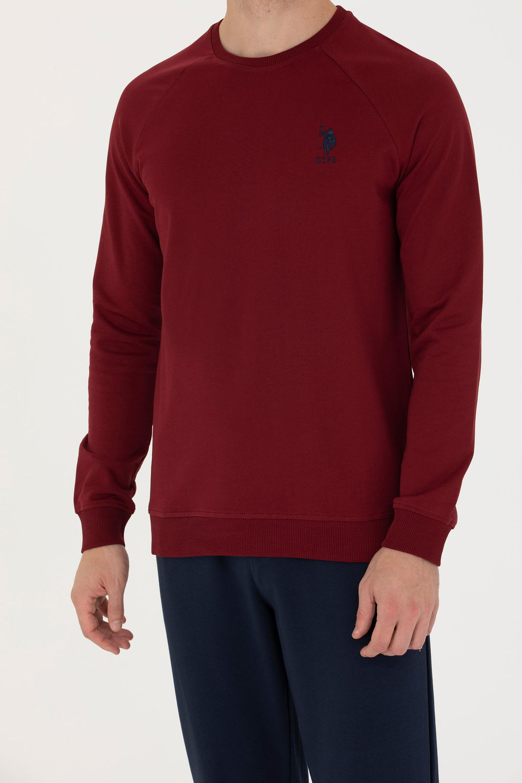 U. S. Polo Assn / Мужской бордово-красный базовый свитшот - U.s. polo assn фото 20