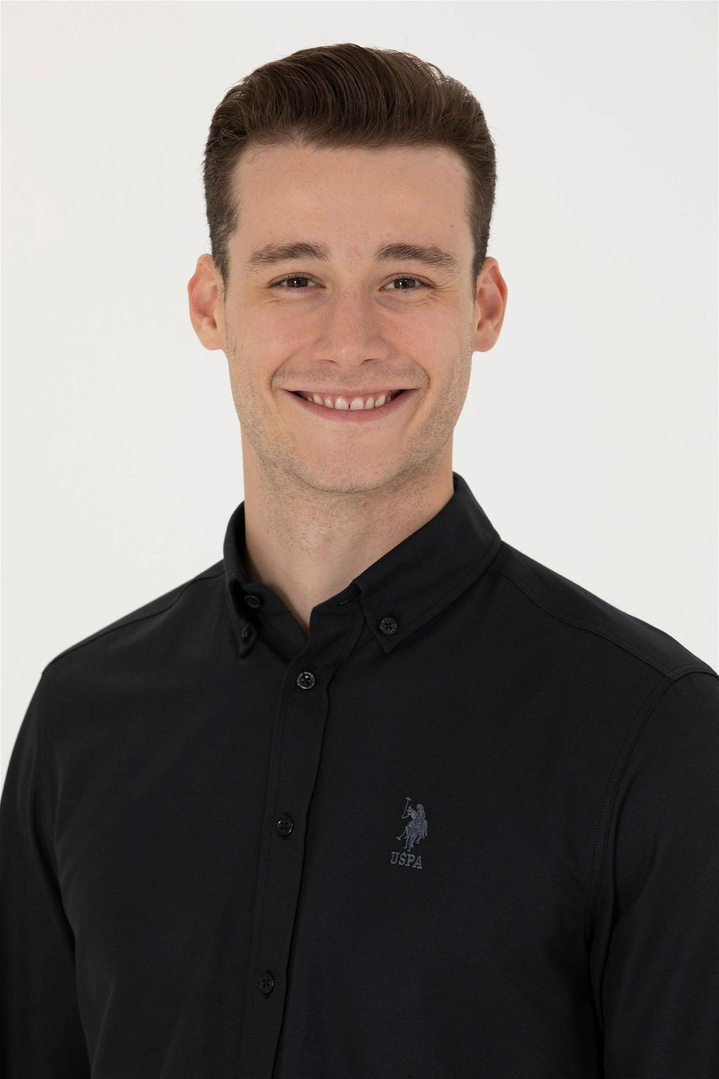 Мужская черная базовая рубашка с длинным рукавом Неожиданная скидка в корзине - U.s. polo assn фото 2