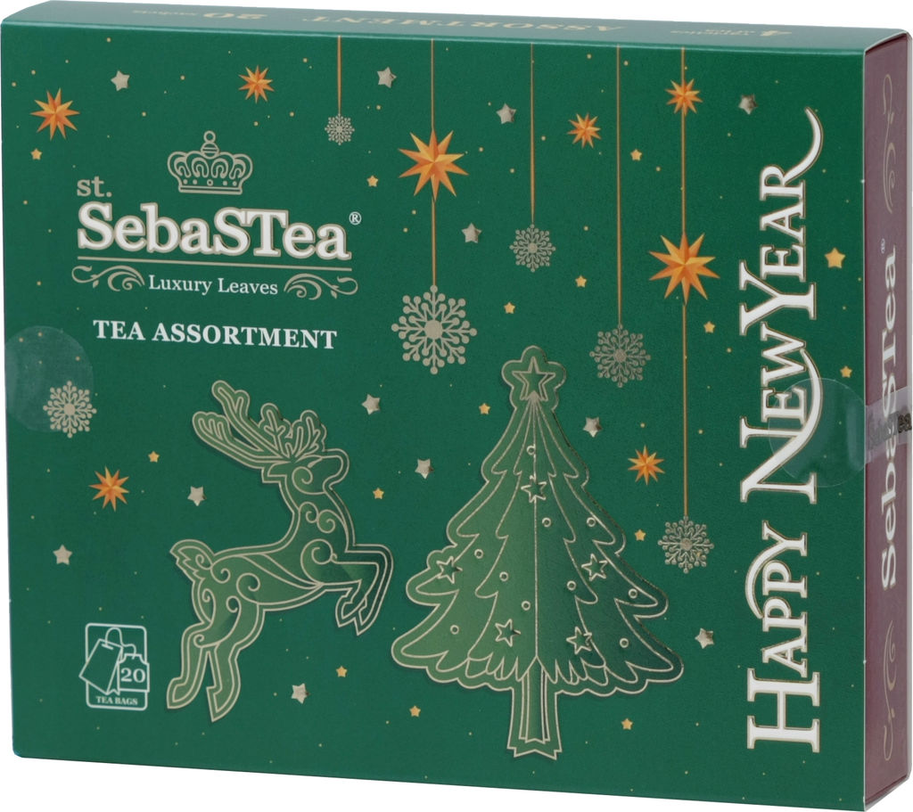 SebaSTea. Новый год. Christmas Deer (зеленая) карт.упаковка, 20 пак.