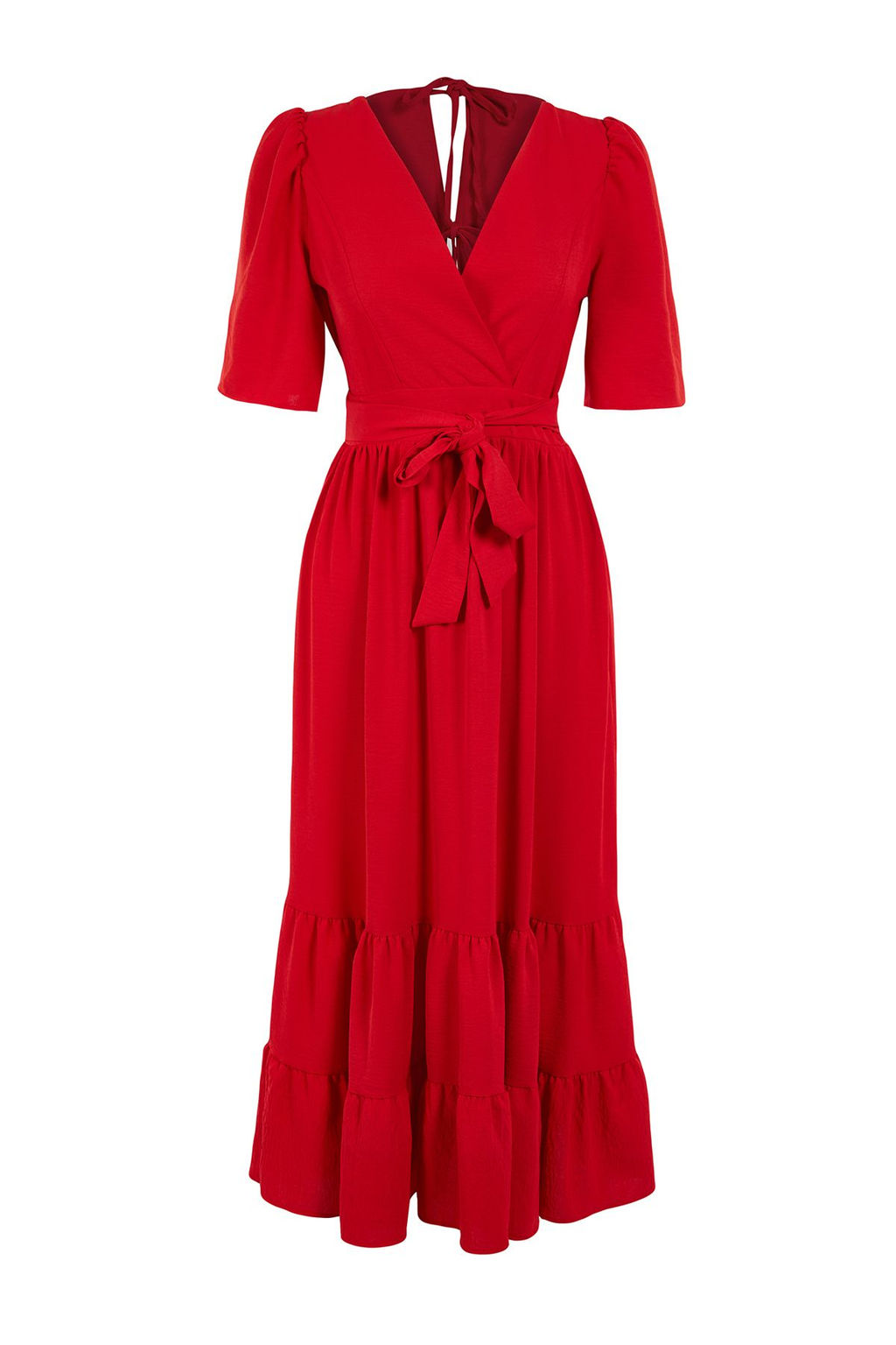 TRENDYOLMILLA Indigo Kusakl? A-Kesim Kruvaze Yaka S?rt Detayl? Midi Dokuma Elbise TWOSS23EL02164  фото 21