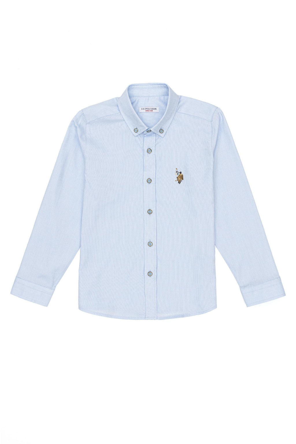 Рубашка голубая для мальчика Uzunkol Basic - U.s. polo assn фото 4