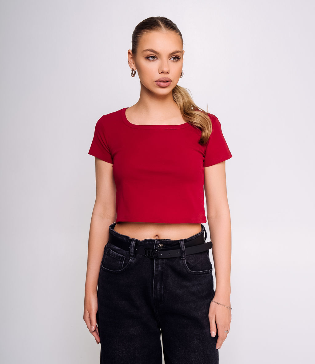 Топ #ОКТ075002, бордовый