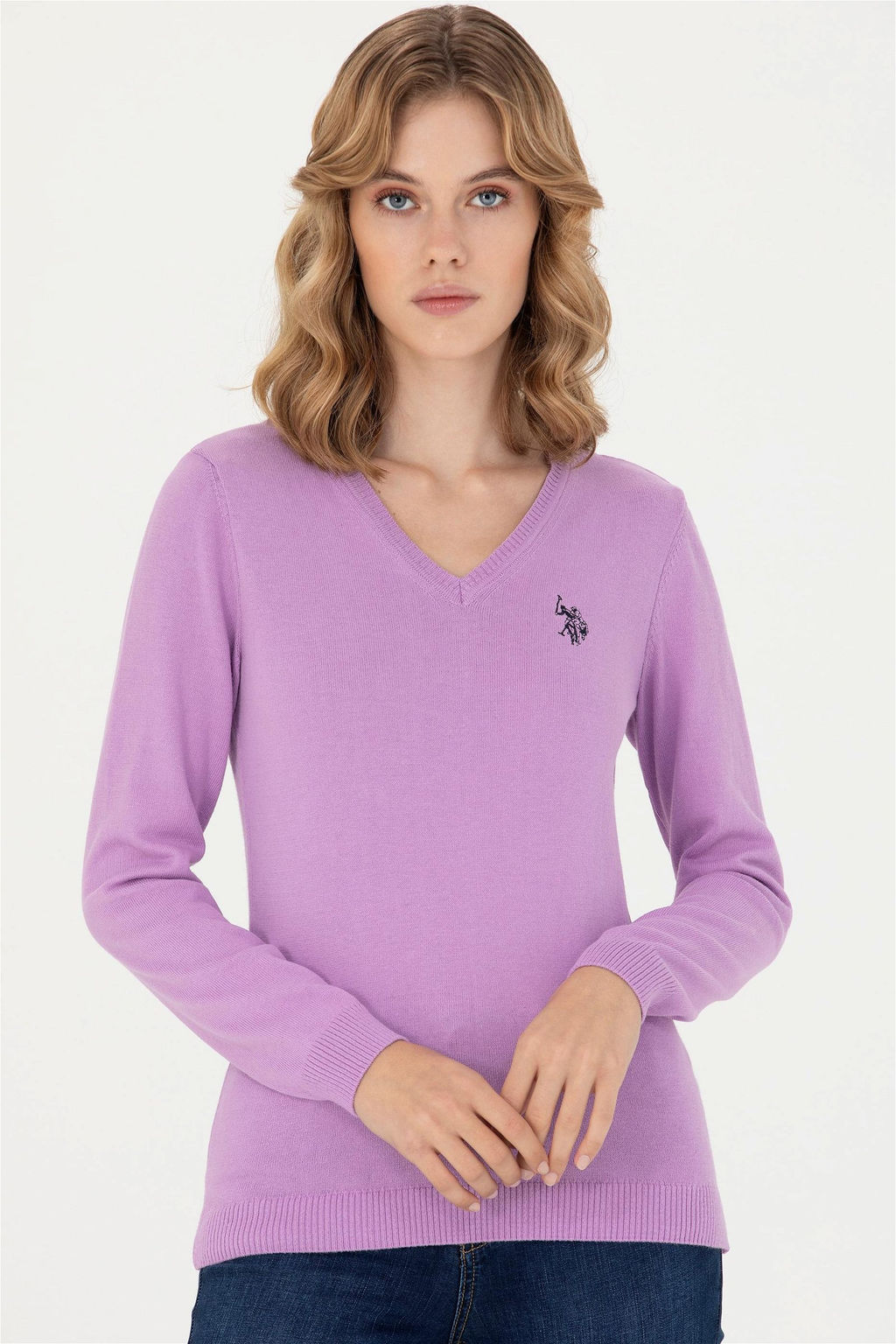 U. S. Polo Assn Женский базовый свитер с v-образным вырезом Магнолия - U.s. polo assn фото 11