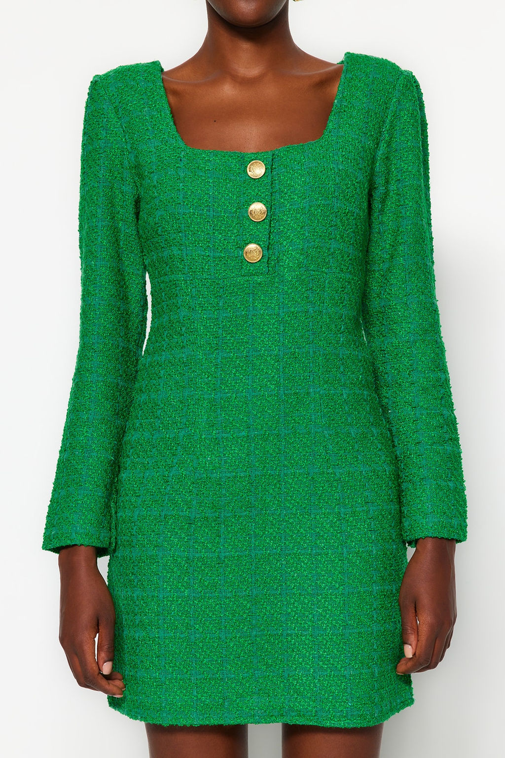Yesil Tuvit Dokuma Elbise TWOAW23EL00938 - Trendyolmilla фото 4