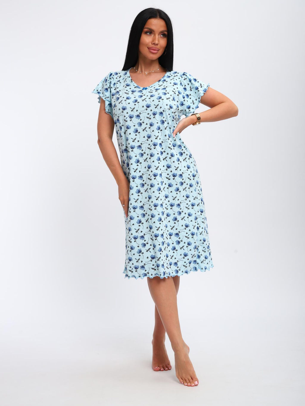 Сорочка женская (01064 синий) - Плиона фото 38