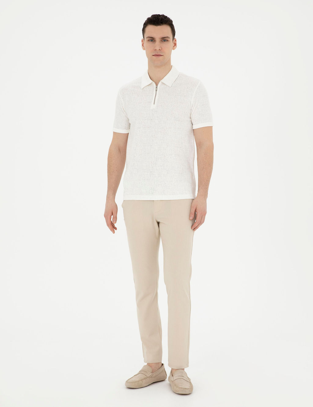 Ekru Slim Fit Ti__rt