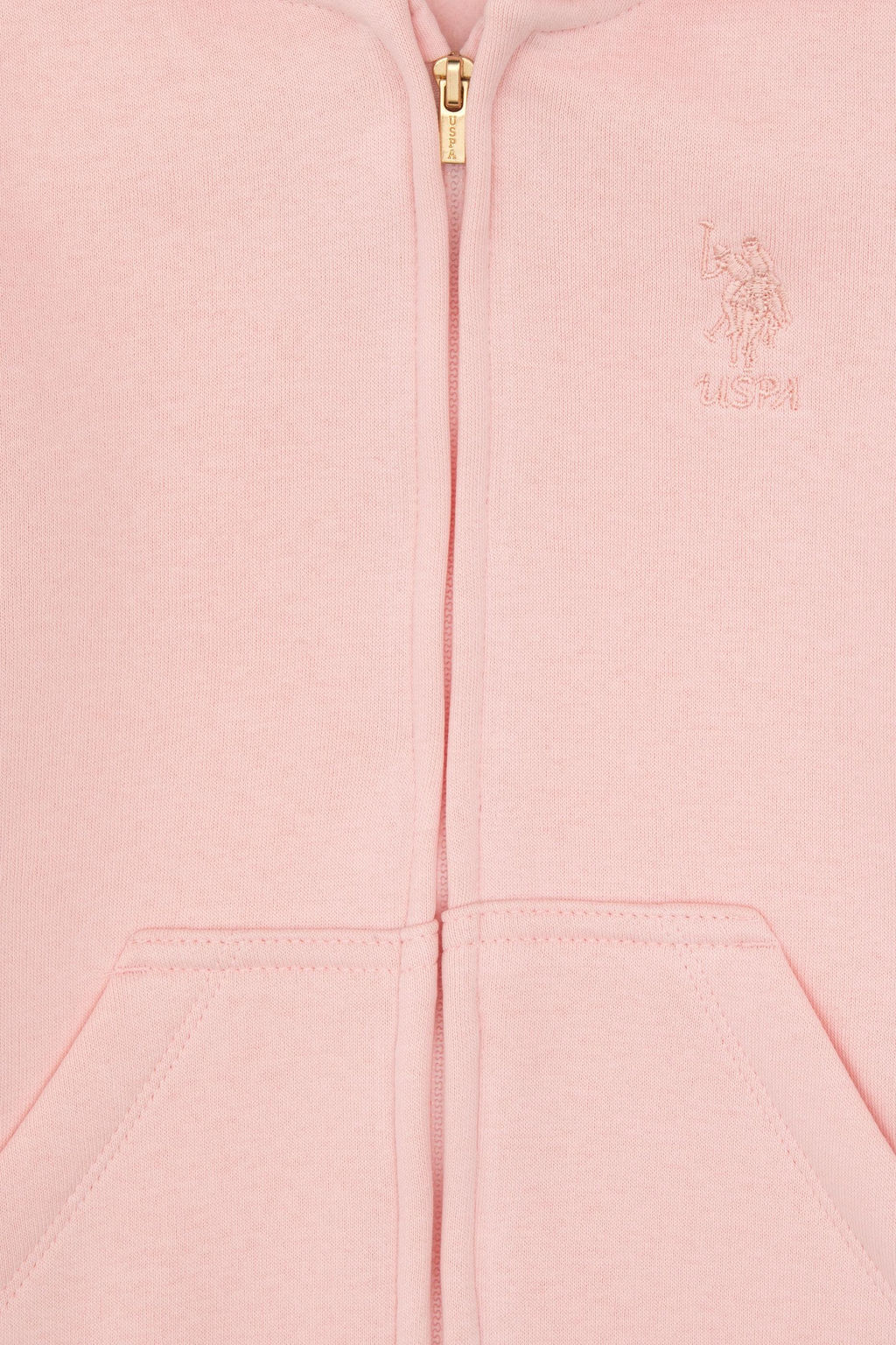 K_z _ocuk Toz Pembe Fermuarl_ Kap__onlu _ardonlu Basic Sweatshirt Sepette S_rpriz _ndirim - U.s. polo assn фото 4