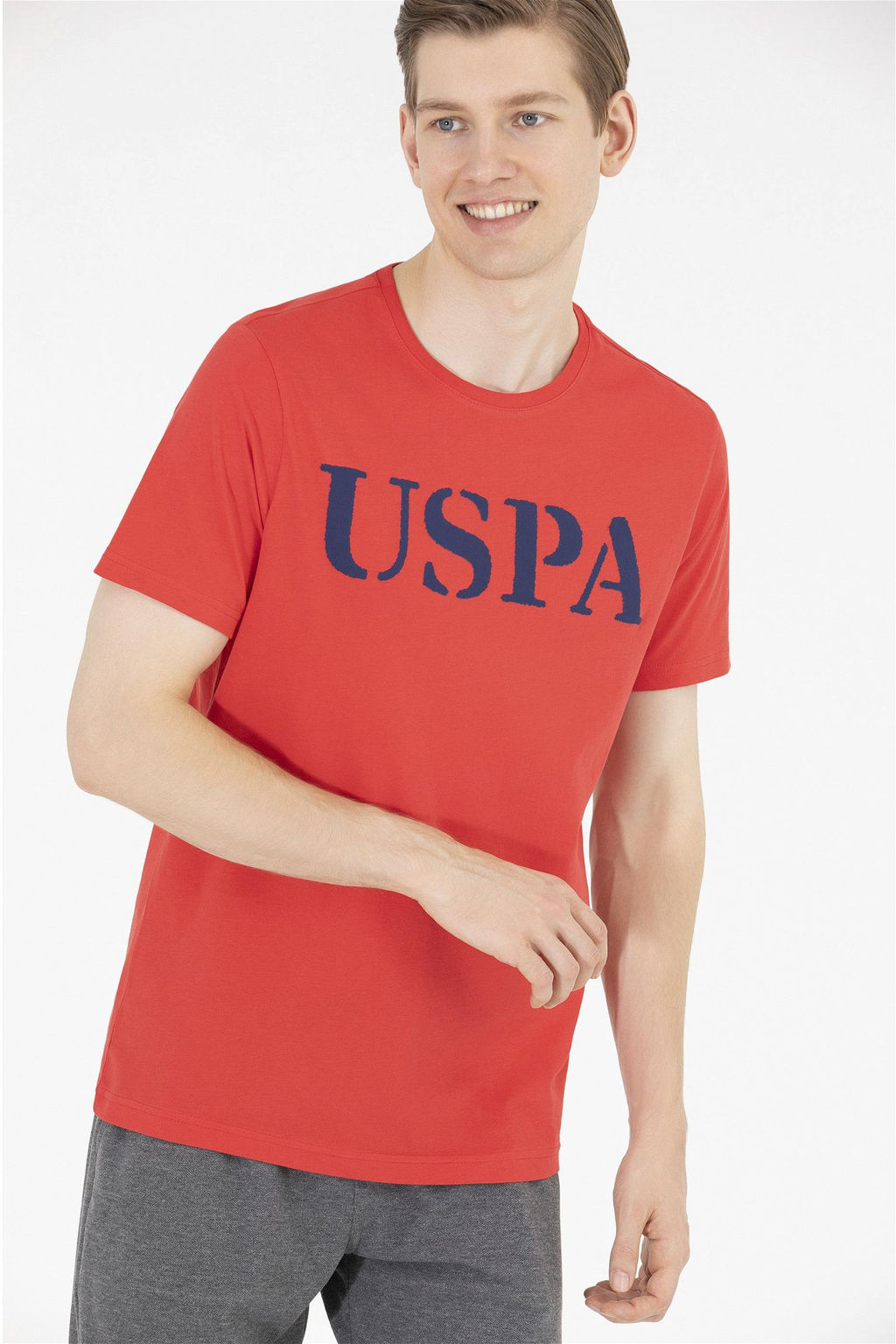 Мужская красная базовая футболка с круглым вырезом - U.s. polo assn фото 10