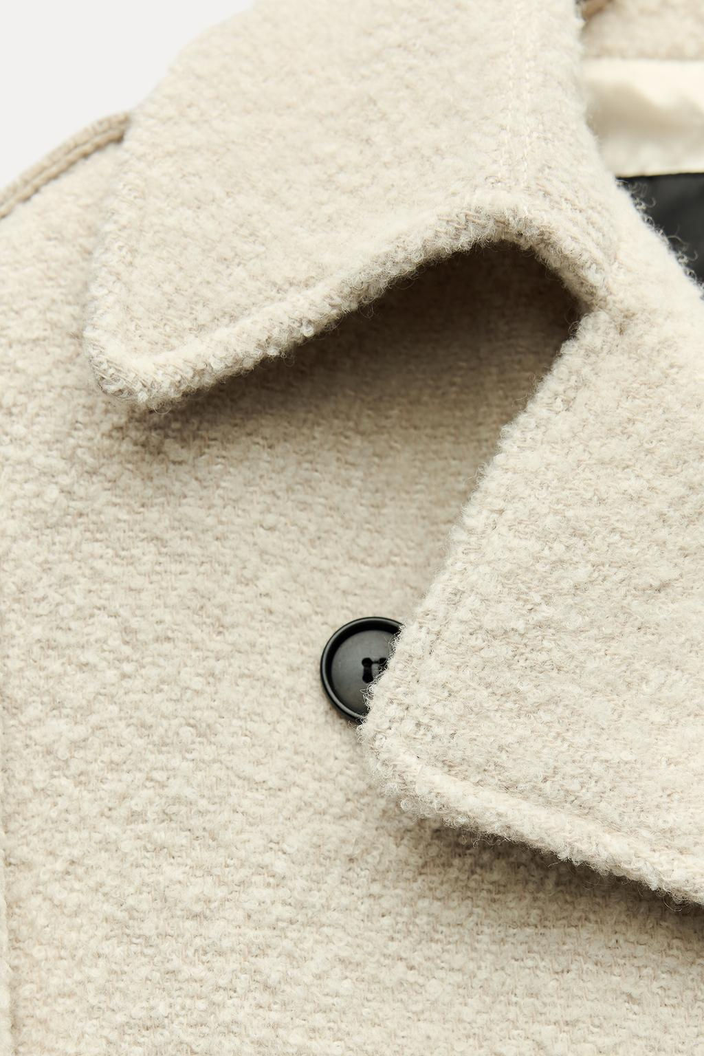 ZW COLLECTION BOUCLE WOOL COAT - Zara фото 9