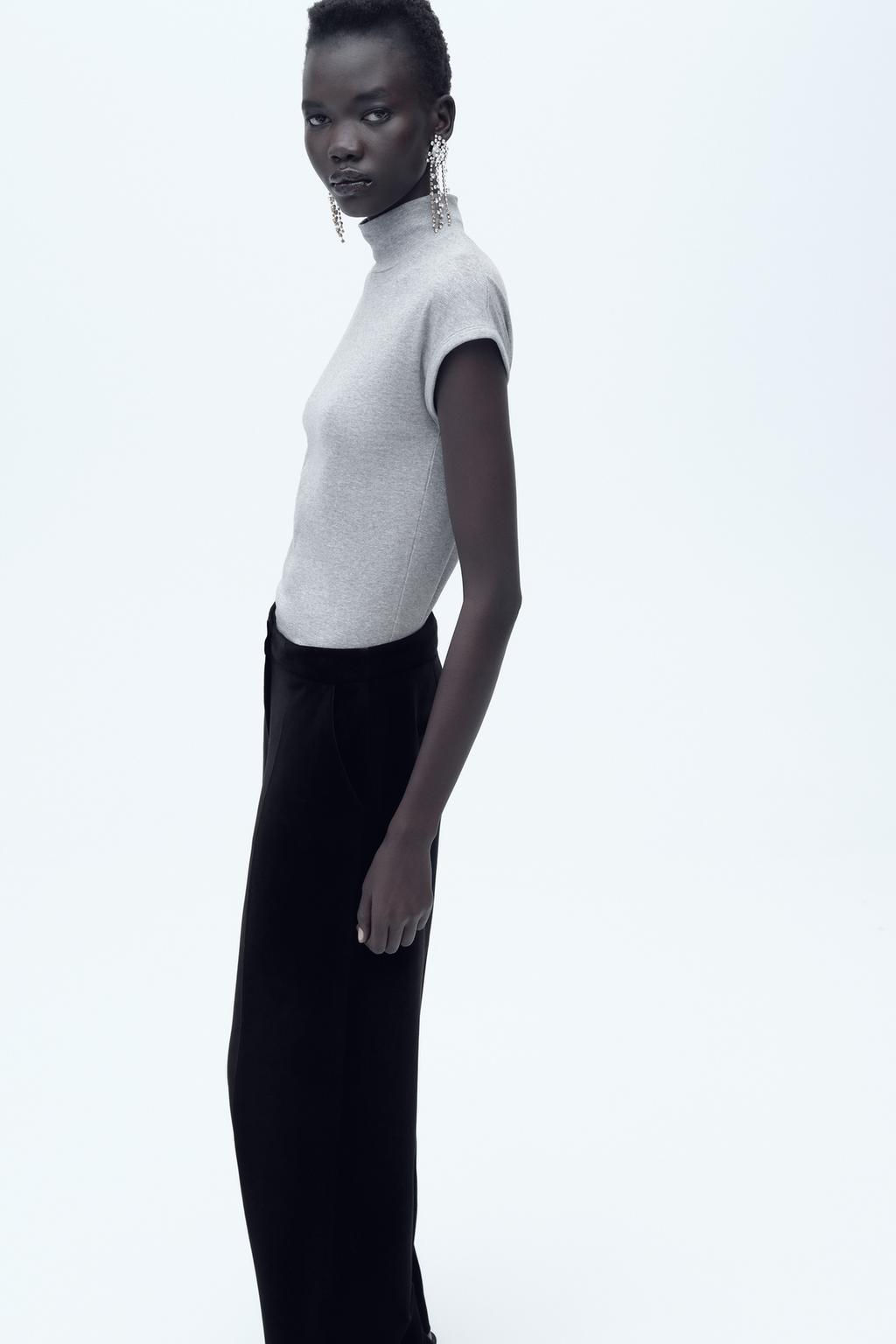 RIBBED HIGH NECK T-SHIRT - Zara фото 25