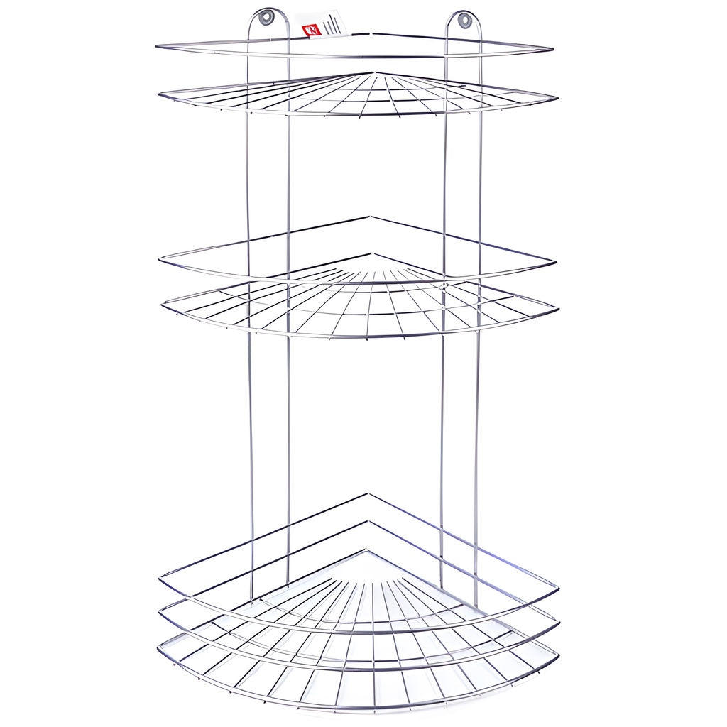 _Полка угловая 3-х секционная (23*23*58,5см) хром, арт. АМ 11С, АЛТ11С - Полимербыт фото 2