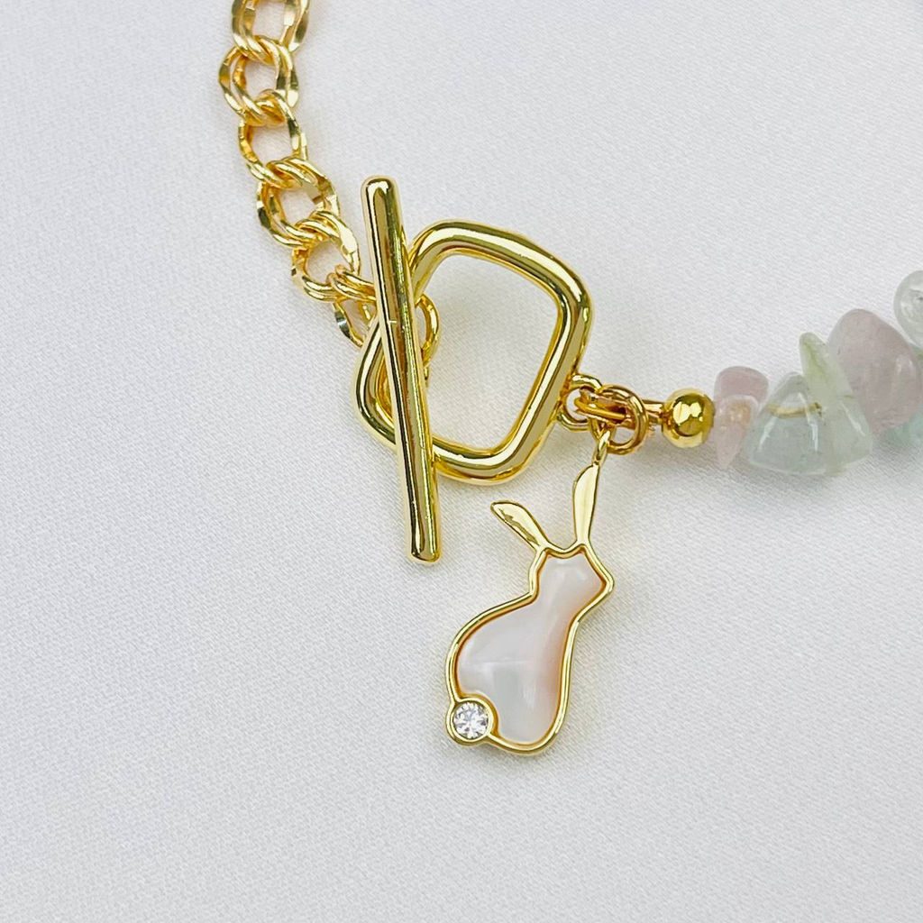 Браслет из Берилла микс с цепочкой - Радуга самоцветов фото 3