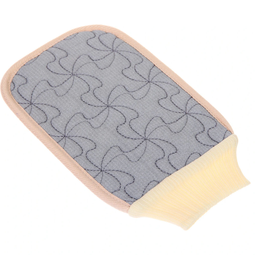 Цена за 2шт. Мочалка - варежка для тела жёсткая "Premium - Lavita", цвет светло - серый, 14*24см (ZIP пакет)