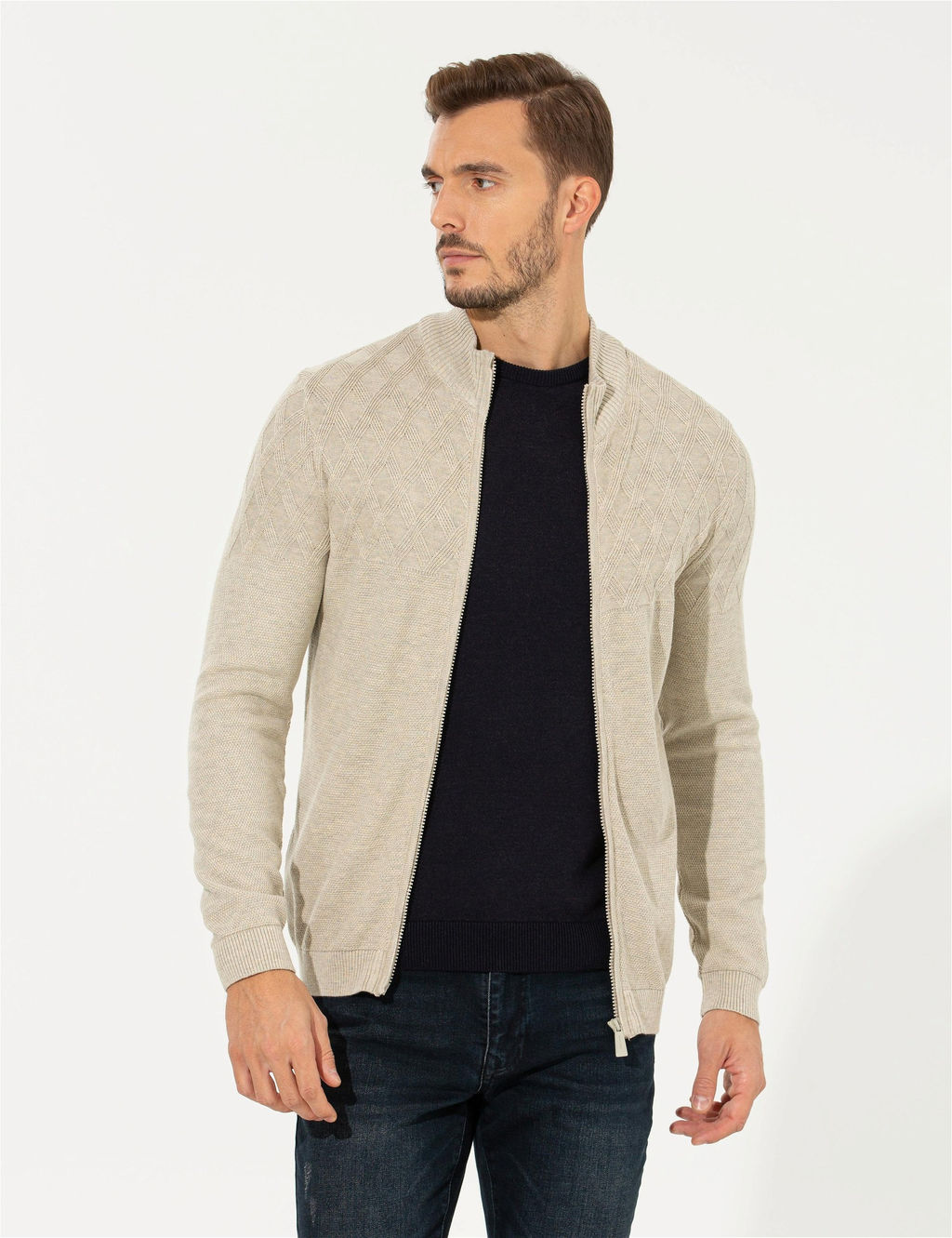 Kum Melanj Slim Fit Fermuarl_ Triko H_rka - Pierre cardin фото 3