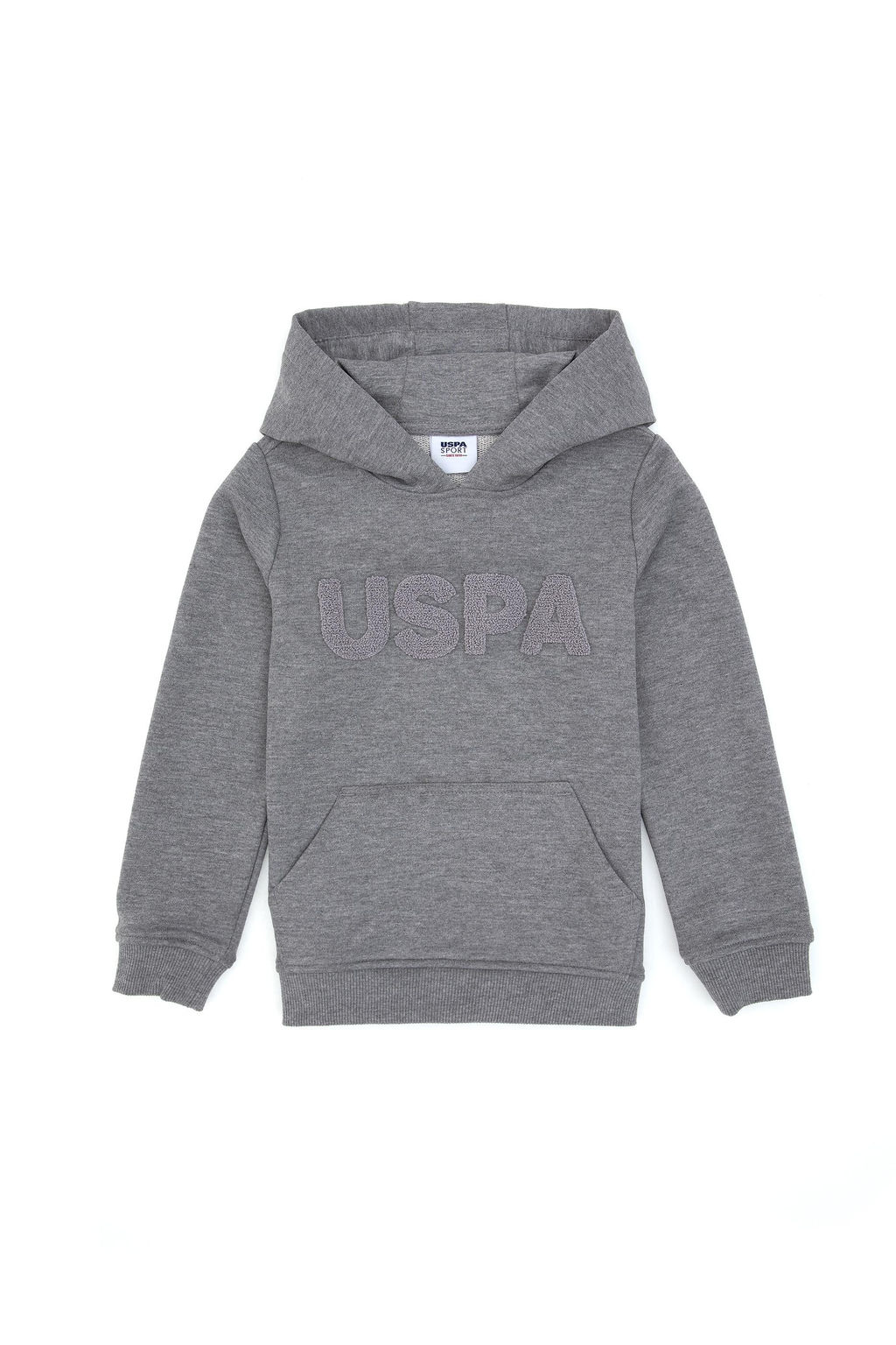 Erkek _ocuk Gri Melanj Basic Kap__onlu Sweatshirt Sepette S_rpriz _ndirim